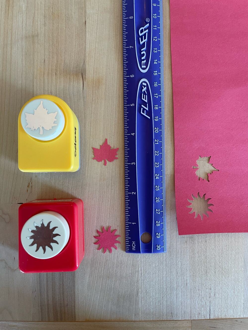 Lot of 2 Paper Punches Leaf Sun